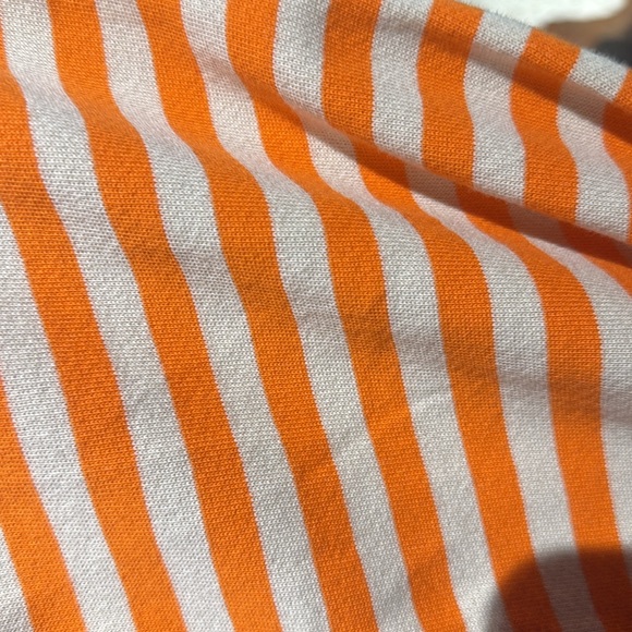 BRAND NEW FREE PEOPLE CLASSIC STRIPE OVERSIZED CREWNECK, ORANGECOMBO, SIZE SMALL - Picture 6 of 7